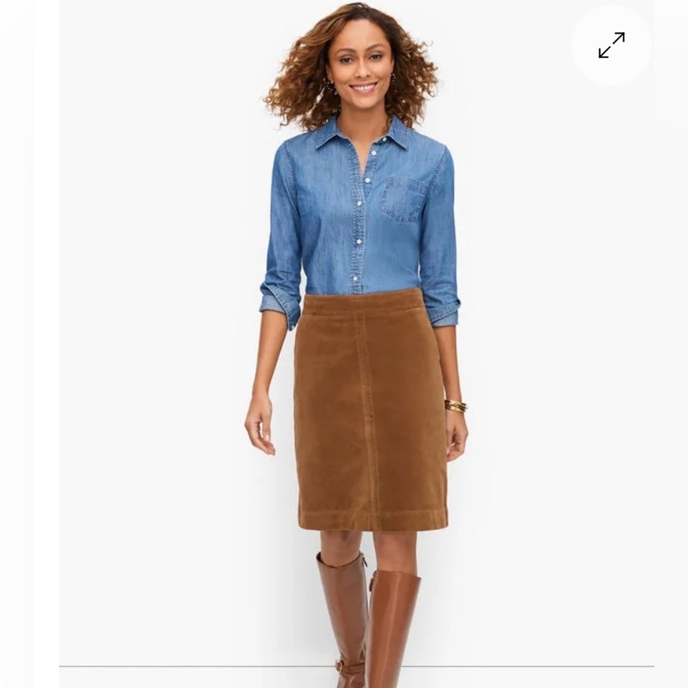 Talbots Corduroy A-Line Stretch Cotton Skirt SZ 10 NEW